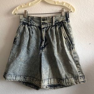 Vintage 80s Acid Wash High Waisted Shorts